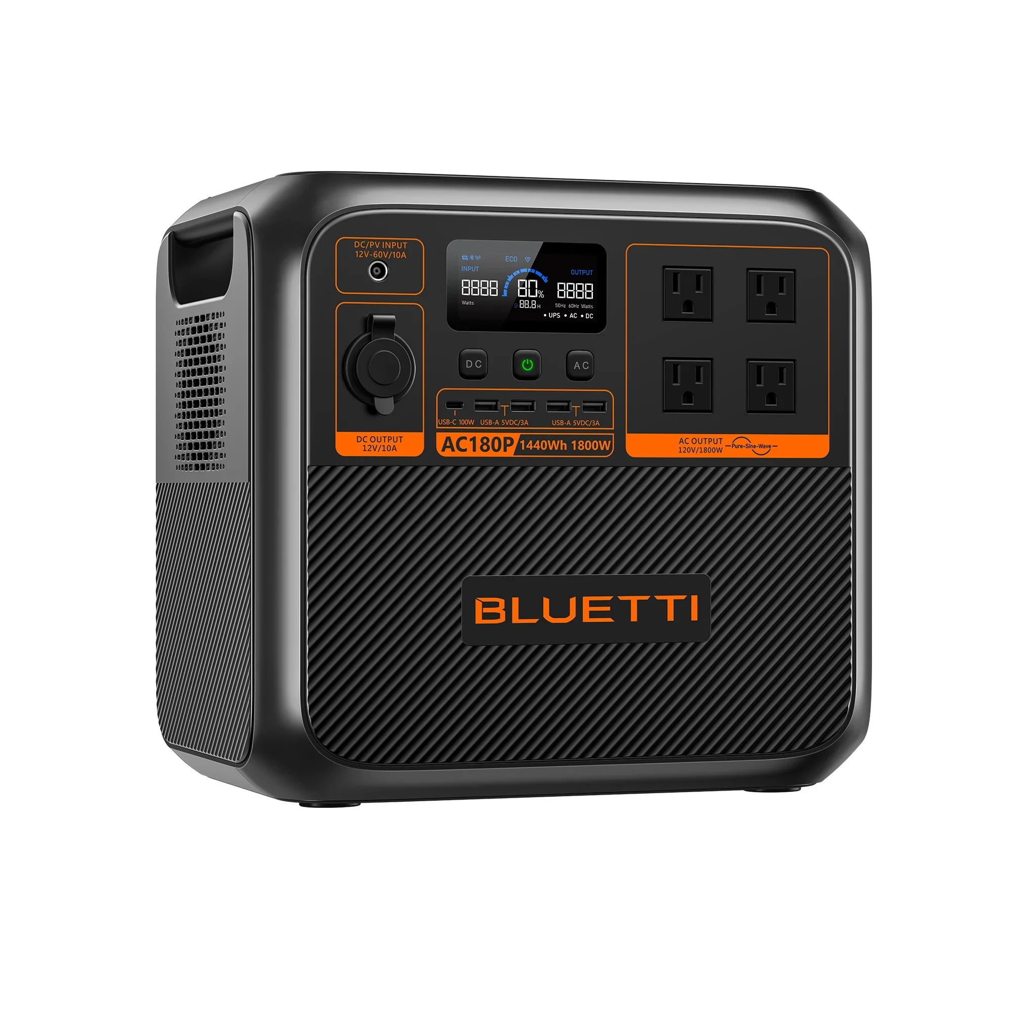 BLUETTI AC180P Solar Portable Power Station | 1,800W / 1,440Wh
