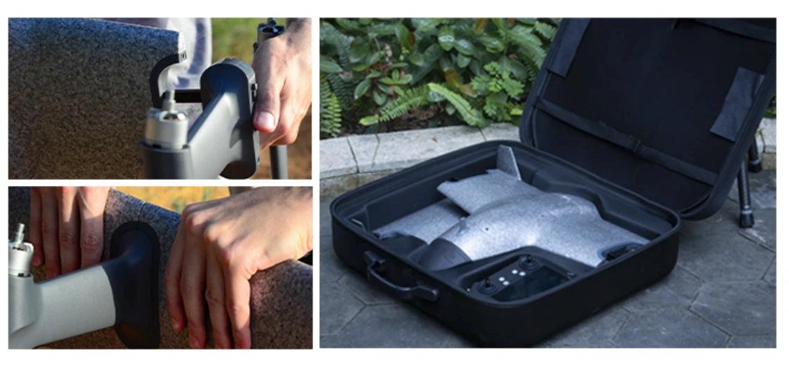 HEQ UAV Swan Voyager Flying Wing with 3 Axis Gimbal 4K Camera Fly More Combo