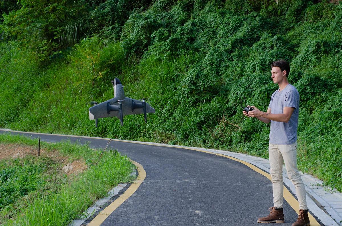 HEQ UAV Swan Voyager Flying Wing VTOL with 3 Axis Gimbal 4K Camera