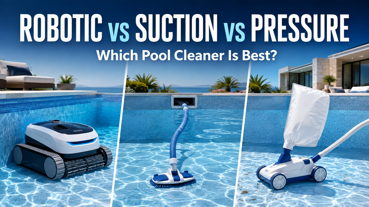 Robotic pool cleaner vs suction cleaner vs pressure cleaner