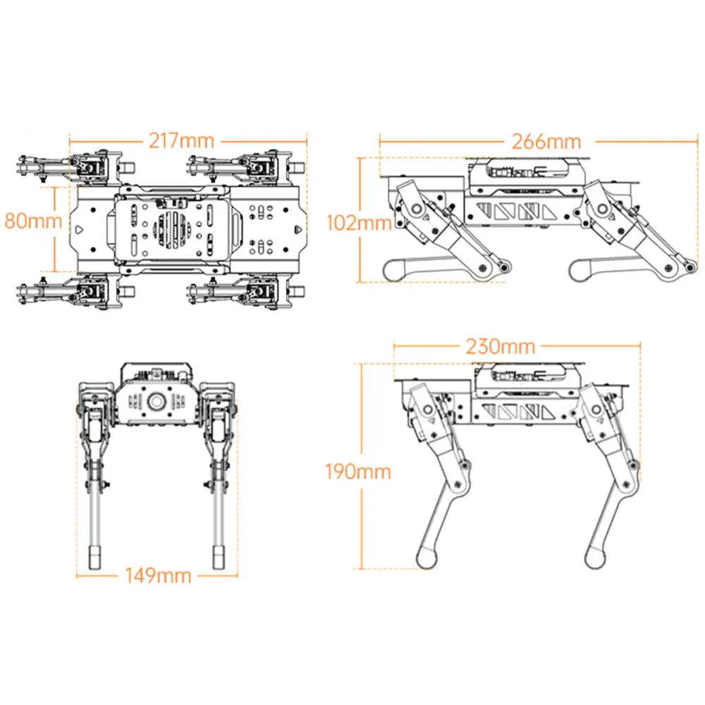 Hiwonder PuppyPi Pro Quadruped Robot w/ AI Vision Powered by Raspberry Pi ROS Open Source Robot Dog (Raspberry Pi 4B 4GB Included)