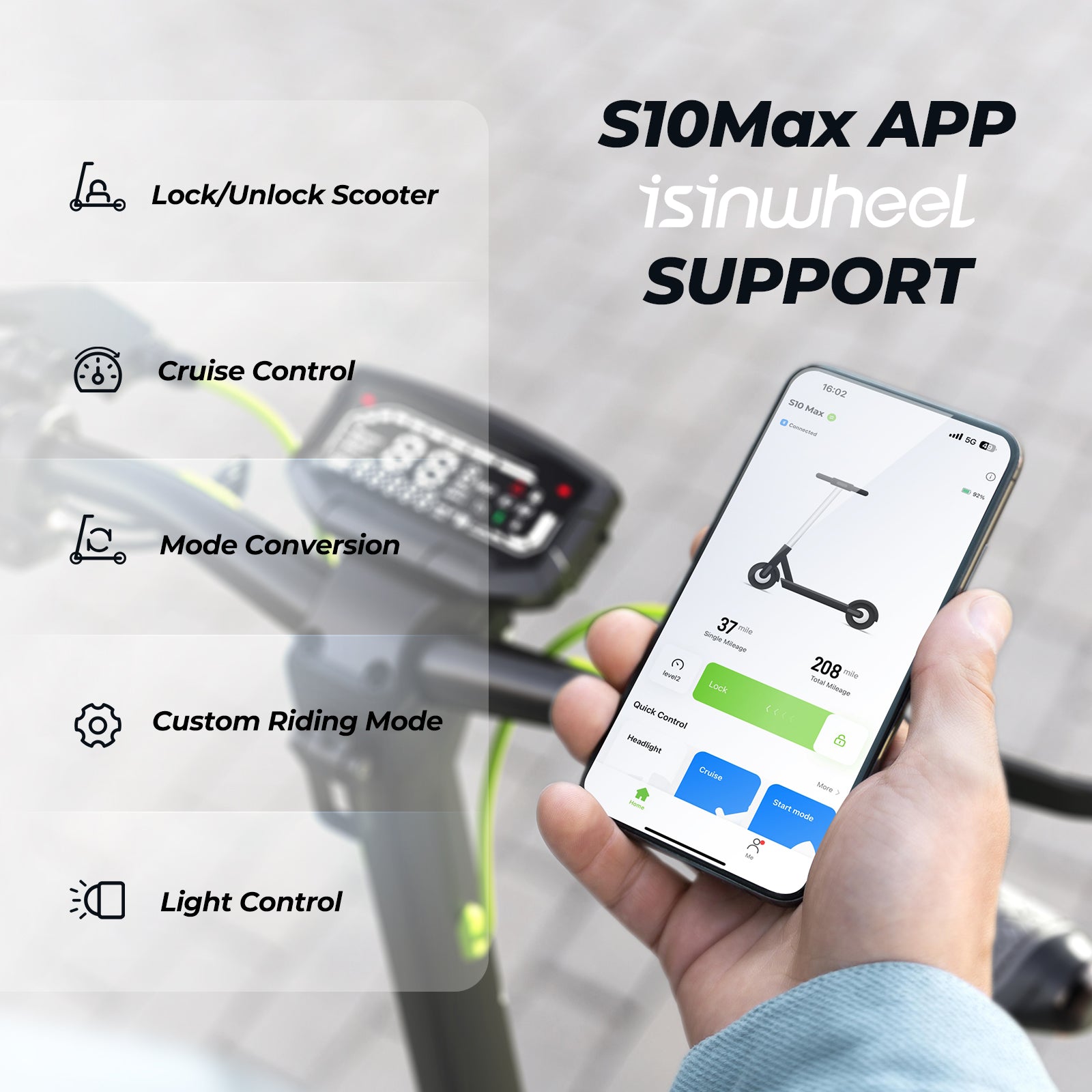 isinwheel S10 Max 1000W Commuting Electric Scooter