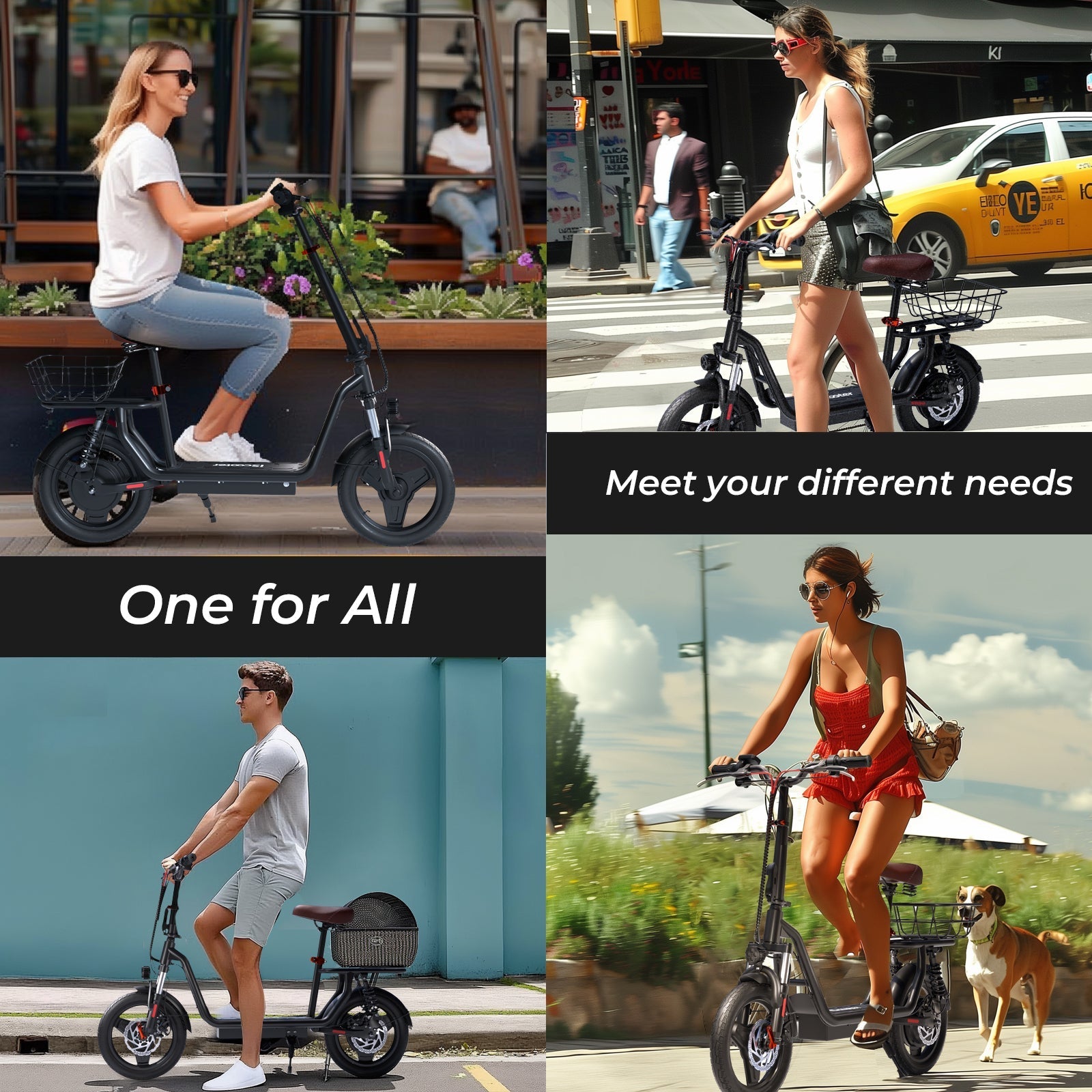 iScooter i14 800W Electric Scooter with Seat & Basket