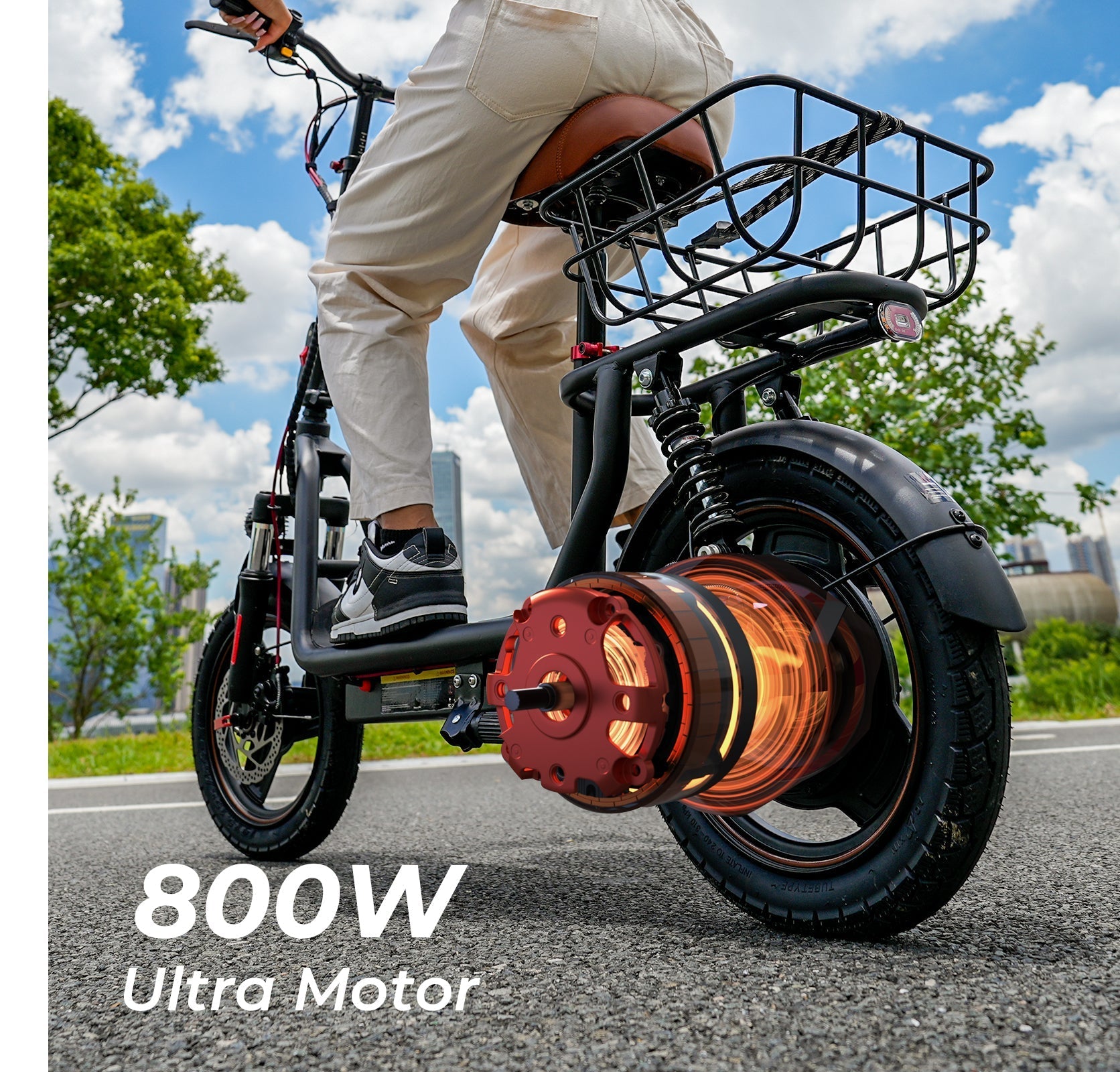 iScooter i14 800W Electric Scooter with Seat & Basket