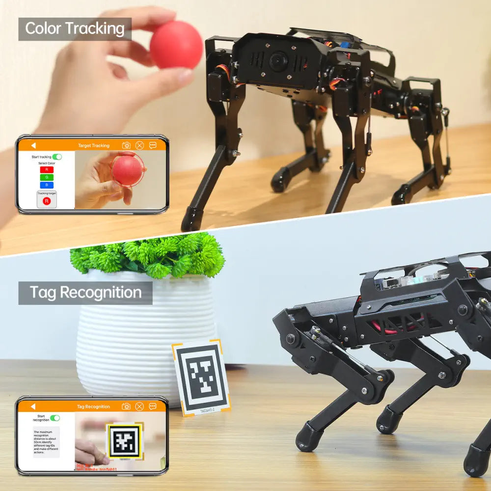 Hiwonder PuppyPi Quadruped Robot with AI Vision Powered by Raspberry Pi ROS Open Source Robot Dog (Advanced Kit/ with Raspberry Pi 4B 4GB)