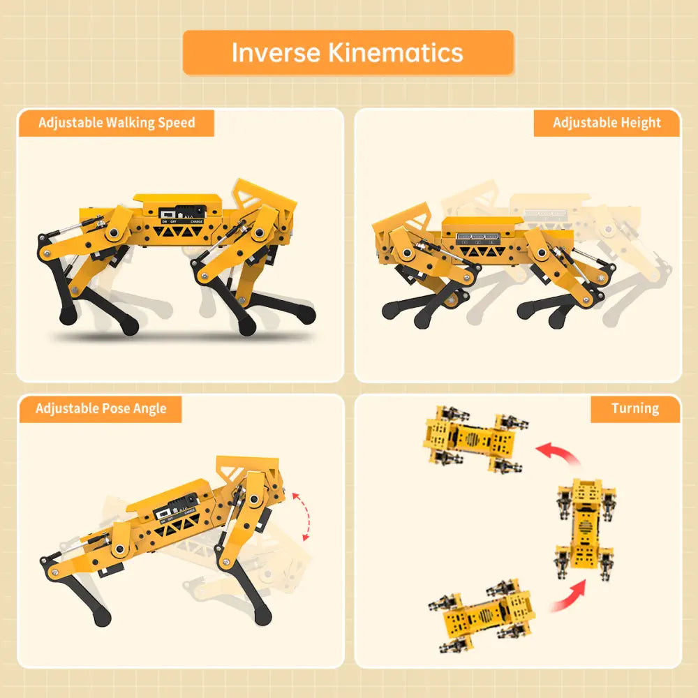 MechDog Hiwonder Open Source AI Robot Dog with ESP32 Controller, High-Speed Coreless Servos Support Scratch, Arduino, and Python - Standard Kit