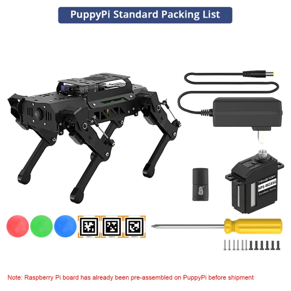 Hiwonder PuppyPi Quadruped Robot with AI Vision Powered by Raspberry Pi 5 ROS Open Source Robot Dog (Standard Kit/ with Raspberry Pi 5 8GB)