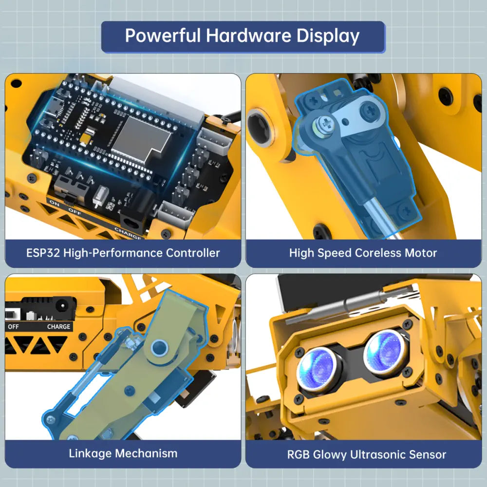 MechDog Hiwonder Open Source AI Robot Dog with ESP32 Controller, High-Speed Coreless Servos Support Scratch, Arduino, and Python - Ultimate Kit