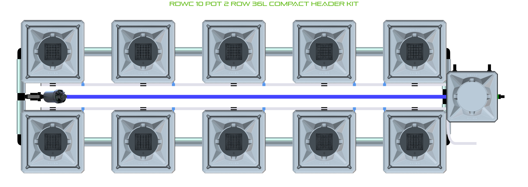 RDWC 10 Pot 2 Row Kit