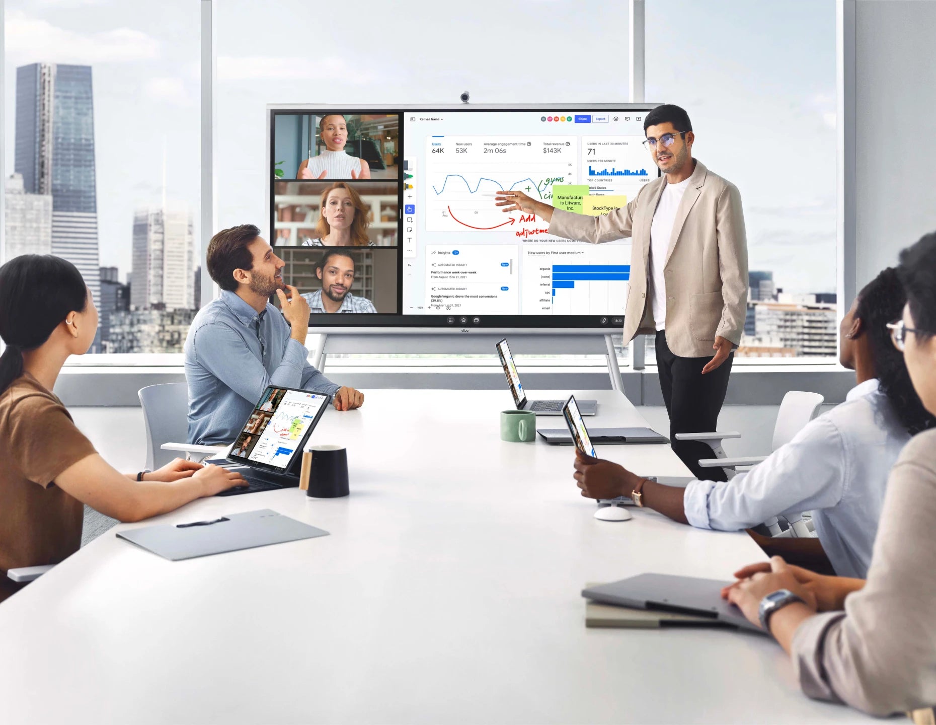 Vibe Board S1 Pro 55" | 4K UHD Smart Whiteboard