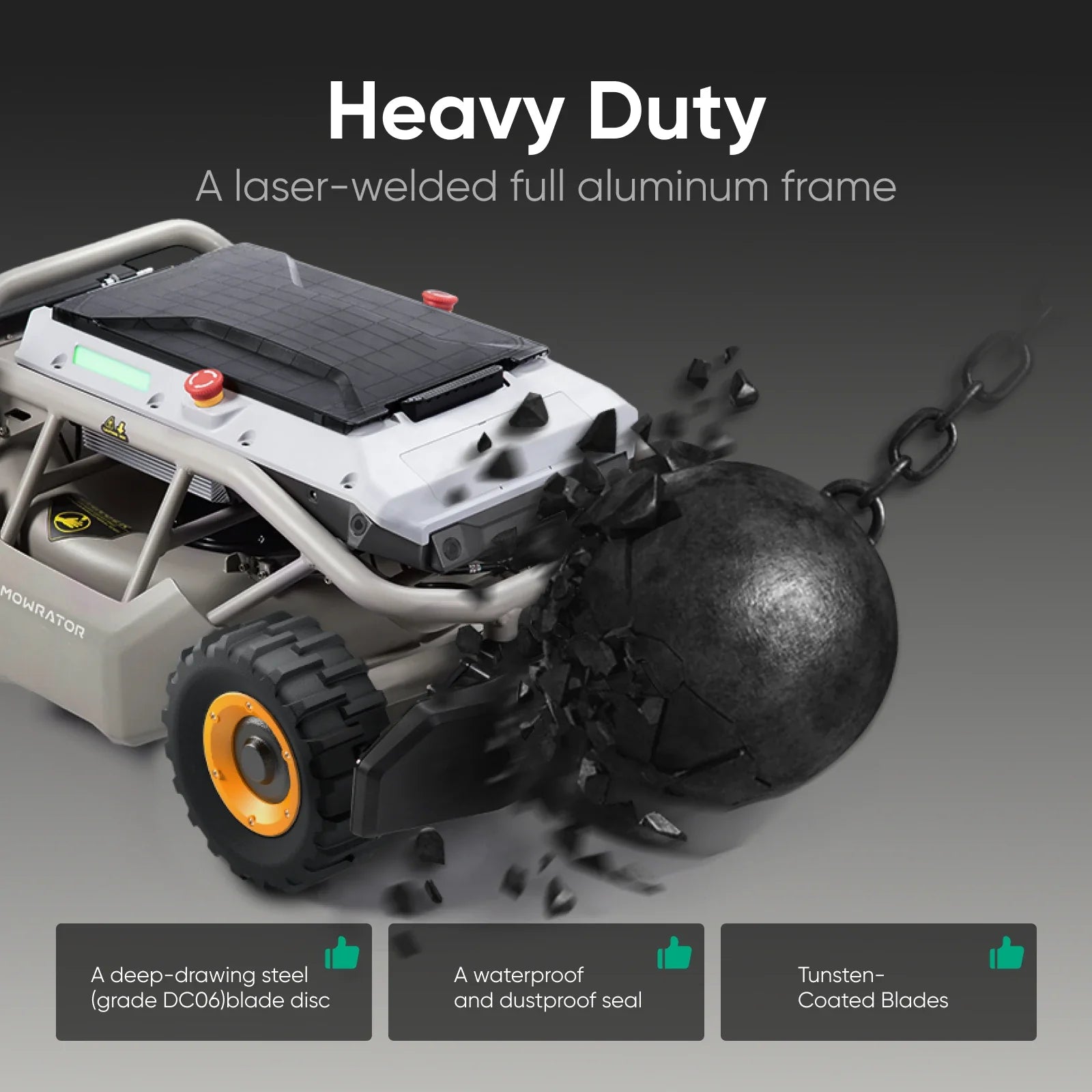 Mowrator S1 21" Leaf & Lawn 4WD 85% Slope (40°) Remote Control Mower Wide Wheel Edition