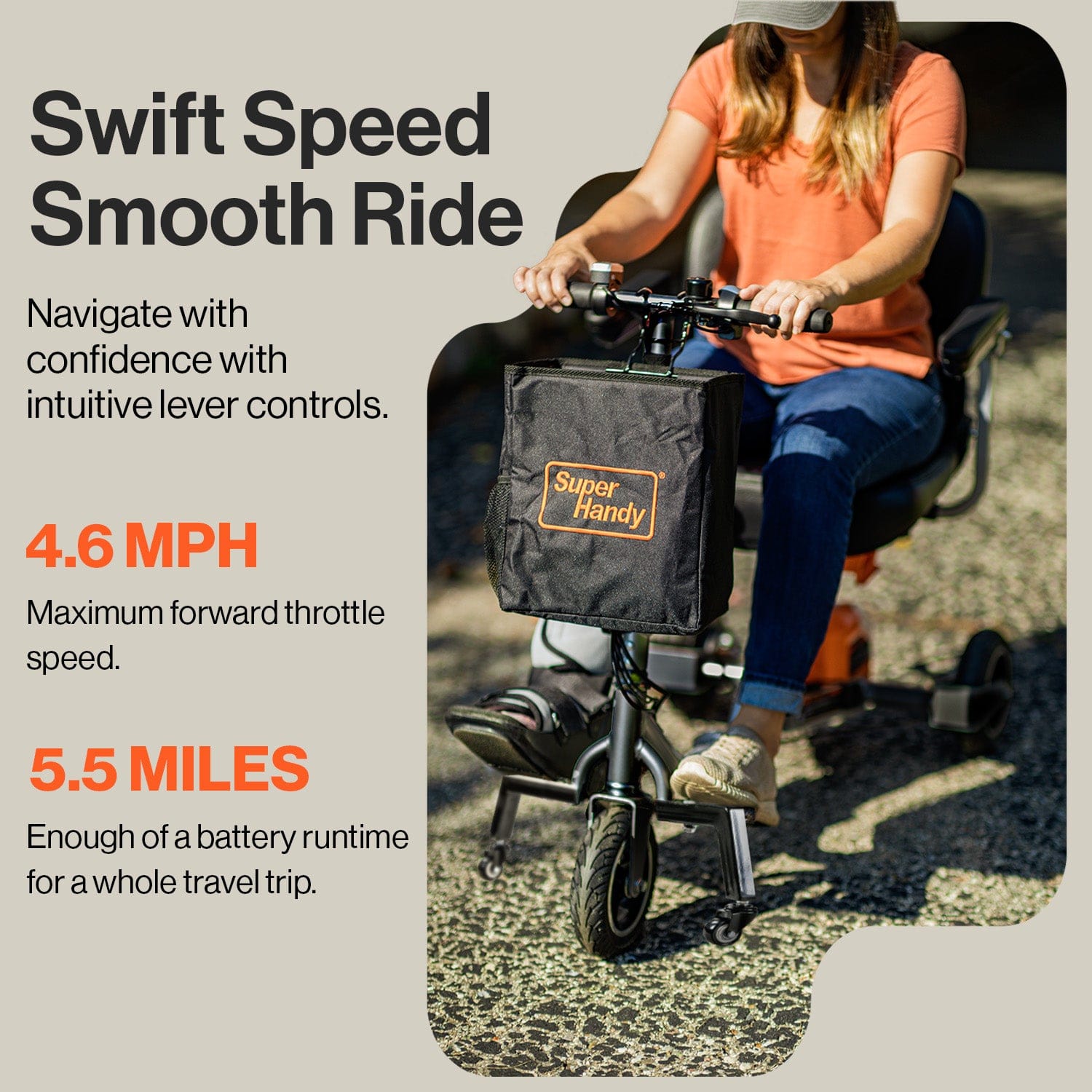 SuperHandy Passport Plus – Foldable Electric Scooter, 48V Battery, 330lb Load