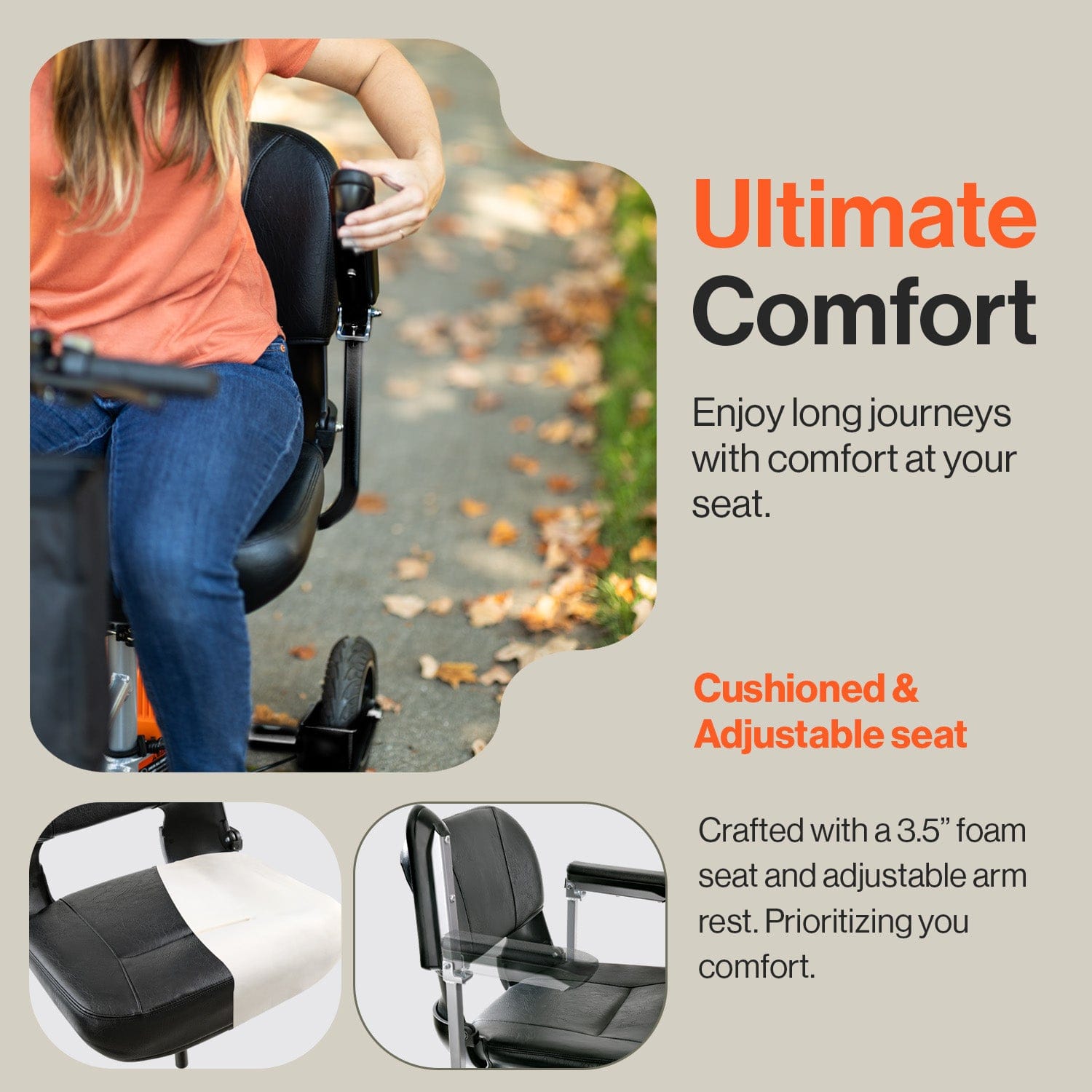 SuperHandy Passport Plus – Foldable Electric Scooter, 48V Battery, 330lb Load