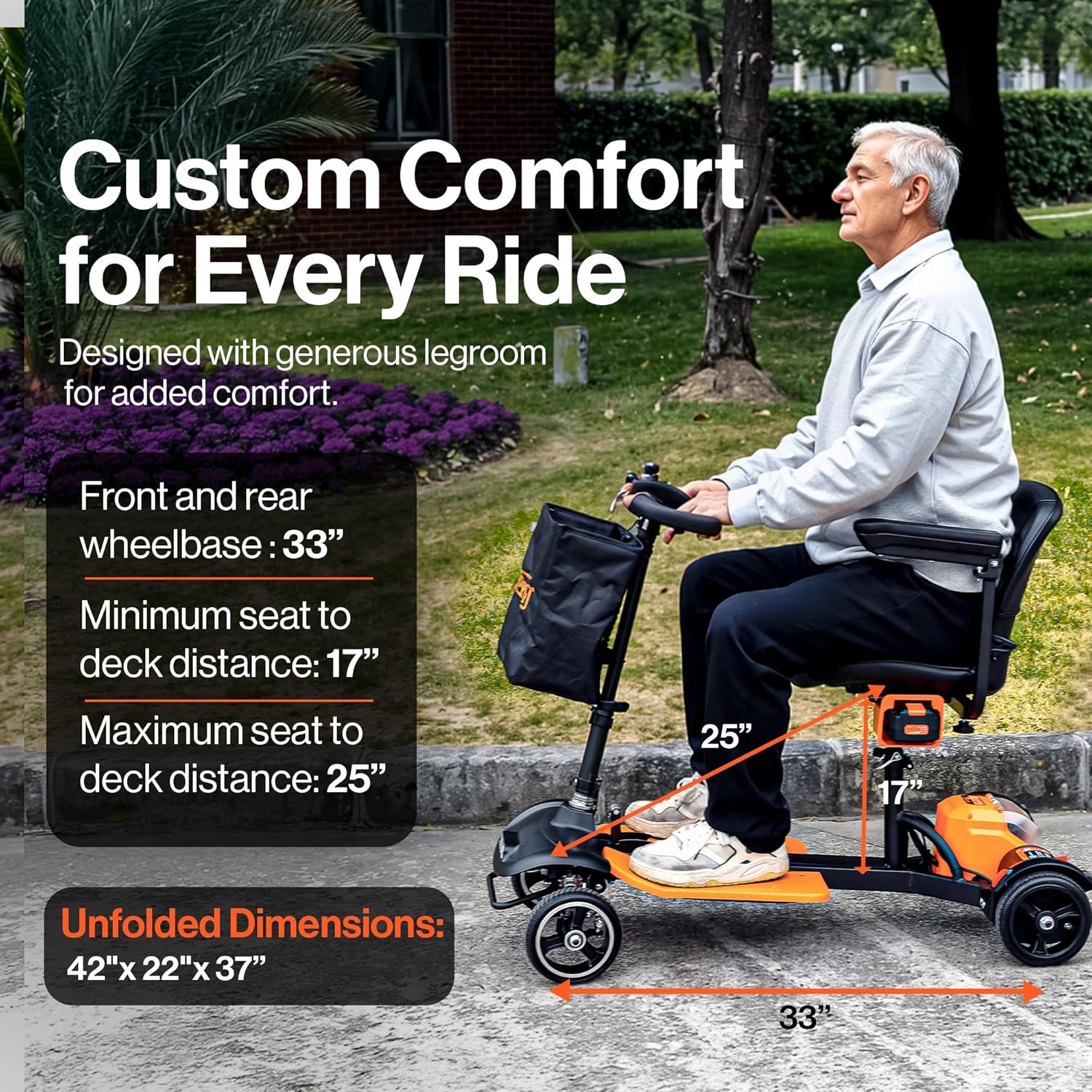 SuperHandy Passport Prime – Foldable Electric Scooter, 48V Battery, 330lb Load